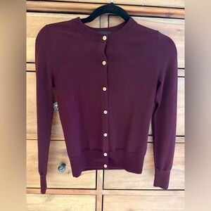 J. Crew Burgundy Cardigan